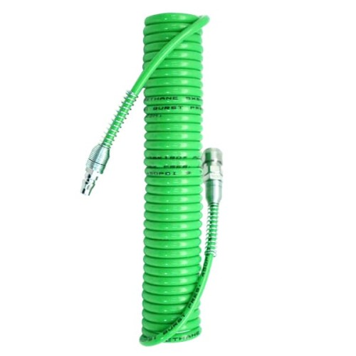 TEKIRO RECOIL HOSE 15 METER HIJAU WITH SPRING /SELANG SEPIRAL