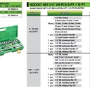 TEKIRO 1/2 INCH SET 6 PT 8 - 32 MM PLASTIK 24 PCS / KUNCI SOCK SET