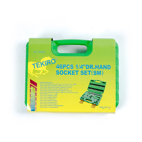 TEKIRO 1/4 INCH SOCKET SET PLASTIK 46 PCS /KUNCI SOCK SET