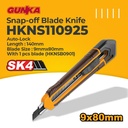 Snap-Off Blade Knife (9mm SK4) INGCO HKNS110925 Cutter Pisau Auto Lock Potong Alat Anti Selip Memotong Retract Kunci Otomatis