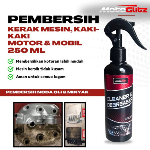 Engine Degreaser (250ml) MotoGlitz Cairan Pembersih Kerak Mesin Krengkes Kaki Oli Motor Mobil - Distributed by GUNKA