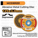 Abrasive Metal Cutting Disc (125mm 5") MCD301251 Mata Gerinda Potong Besi Stainles Steel