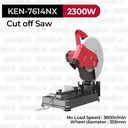 Heavy-Duty Cut-off Saw (14"/355mm 2300W) KEN-7614NX Mesin Cutting Wheel Chop Saw Potong Pipa Besi Tulang Listrik Durable Industrial High-Grade Milwaukee OEM