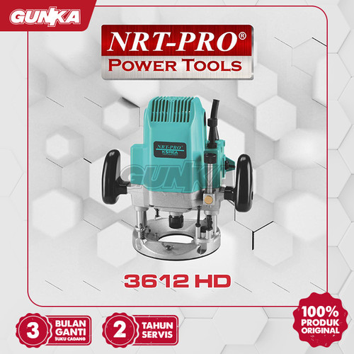 Electric Wood Router (12 mm) NRT-Pro 3612HD Mesin Profil Besar Trimmer Trimer Kayu 2 Pegangan