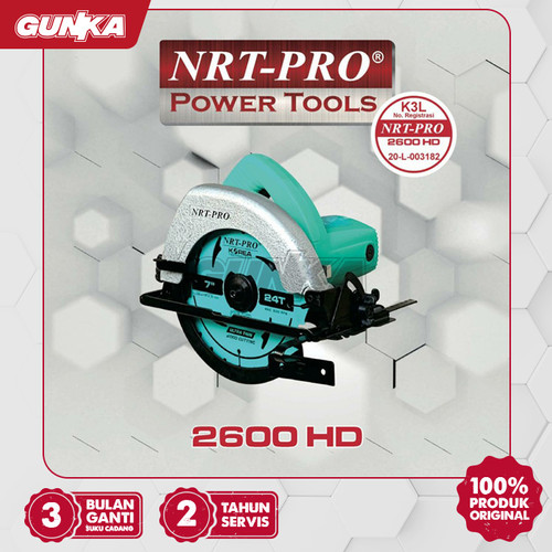 Circular Saw (7") NRT-Pro 2600HD Mesin Gergaji Serkel Sirkel Circle Listrik Potong Kayu