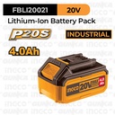 Baterai P20S (4.0 Ah) Power Tools INGCO FBLI2002-1 20V Li-Ion Battery Besar