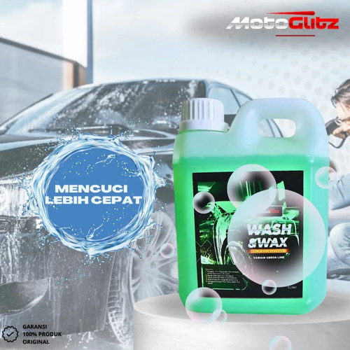 Snow Wash & Wax (Green Line 1L) MotoGlitz Shampoo pH Balance Cuci Mobil dan Motor Sampo Pencuci Mobil Motor Shampo Busa Salju - Distributed by GUNKA
