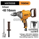 Mixer (16mm 1100W) MX11008 Mesin Pengaduk Aduk Genggang Mix Campur Cat Semen Listrik