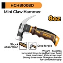 Mini Claw Hammer (8oz/220g) HCH81008D Palu Martil Kambing Cebol Besi Memasang Dan Membuka Paku