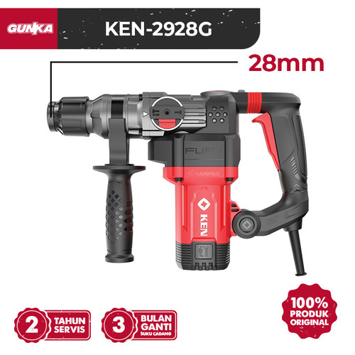 Heavy-Duty Rotary Hammer Drill (SDS-Plus 1010W) KEN-2928G Mesin Bor Bobok Beton Listrik Dual Mode Durable Industrial High-Grade Milwaukee OEM