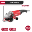 Heavy-Duty Angle Grinder (7"/180mm 2450W) KEN-9180S Mesin Gerinda Grinda Gurinda Grenda Grinder Listrik Saklar Switch Belakang Inch Industrial High-Grade Milwaukee OEM