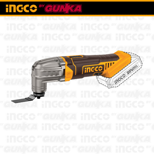 P20S Cordless Oscillating Multi Tool (+Acc 6-pcs) INGCO CMLI2022 Mesin Oskilasi Multiguna Multifungsi Serbaguna Tools Cutter Baterai ex CMLI2001