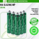 Glazing MP Green (Dark Grey 300 ml Neutral) Silicone Sealant Silikon Silen GLAZING IKA Hijau Lem Kaca & Aluminium Non-Asam Paintable Kualitas WACKER GP-N Kemasan Tabung - Netral Abu Gelap