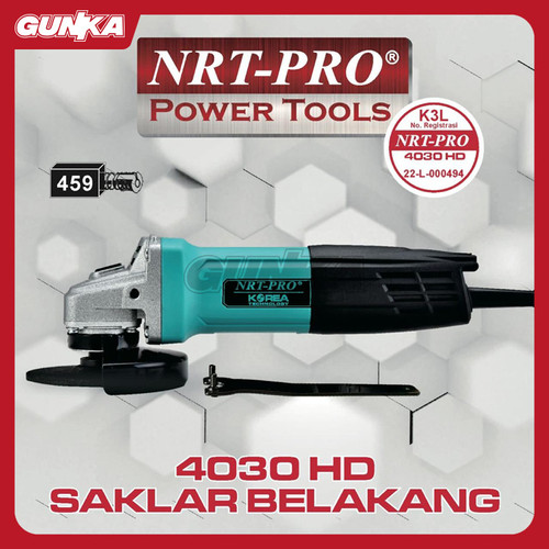 Angle Grinder (4") NRT-Pro 4030BHD Mesin Gerinda Grinda Gurinda Grenda Grinder Listrik Saklar Switch Belakang Inch