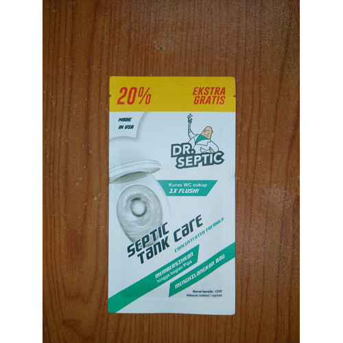 Bio Bacteria Dr. SEPTIC (10g) for 5m³ Septic Tank Care - Bakteri Konsentrat Perawatan Kuras Sedot WC Obat Mampet Pengurai Limbah Kotoran Biotaff Bio2000 Ramah Lingkungan