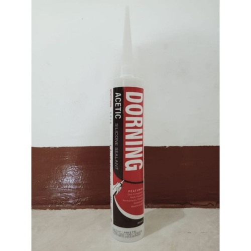Dorning Acetic (Black 300 ml Acid) Silicone Sealant Silikon Silen DORNING Lem Kaca Akuarium Kamar Mandi Toilet Akrilik Plastik Kemasan Tabung - Asam Hitam