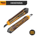 Snap-Off Blade Knife (9mm SK4) INGCO HKNS110925 Cutter Pisau Auto Lock Potong Alat Anti Selip Memotong Retract Kunci Otomatis
