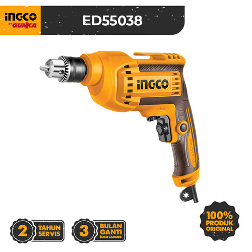 Electric Drill (10mm/550w) INGCO ED55038 Bor Tangan Listrik Mengebor Melubangi Papan Triplek Kayu Besi Plat