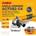 Angle Grinder (4"/100mm) INGCO AG71182-GK Mesin Gerinda Tangan 4 Inch
