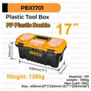 Tool Box Plastic (17") INGCO PBX1701 - Kotak Alat Peralatan Perkakas