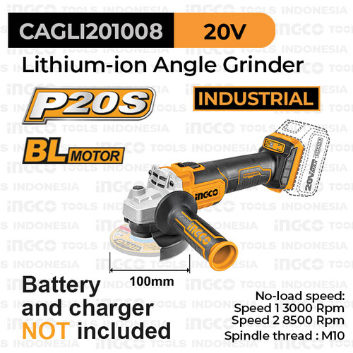 P20S Brushless Angle Grinder (4") INGCO CAGLI1002 Gerinda Grenda Inch