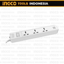 Stop Kontak Terminal (2xUSB) INGCO HES13041VSB Colokan 3 Lubang Saklar
