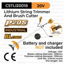 P20S Brushless Bush Cutter INGCO CSTLI20018 Mesin Potong Rumput Pisau