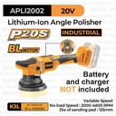 P20S Brushless Angle Polisher (4800rpm) INGCO APLI2002 Mesin Poles Cat