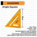 Speed Square (18 cm) INGCO HAS20202 - Penggaris Segitiga Siku Tukang