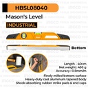 Mason Level (40 cm) INGCO HBSL08040 Waterpass Waterpas Water Pas Hebel