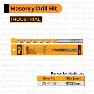 10Pcs Masonry Drill 8×120 mm INGCO Mata Bor Tembok Beton 8mm 8x120mm