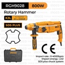 Rotary Hammer Drill (800 W, 2.5J) INGCO RGH9028 Bor Bobok Tembok Beton