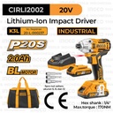 P20S Brushless Impact Driver (20V 170Nm) INGCO CIRLI2002 Obeng Listrik