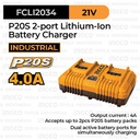 P20S Dual Charger (20V/4A) FCLI2034 INGCO Baterai Cordless Tools