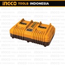 P20S Dual Charger (20V/4A) FCLI2034 INGCO Baterai Cordless Tools