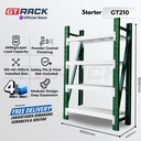 RAK GUDANG BESI GT RACK GT210  – WAREHOUSE RACK 200KG TINGGI 4 SUSUN 1.5 METER LEBAR 40CM PANJANG 1M