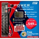 PDU GT RACK GP12 12 SOCKET GERMANY OUTLET - POWER DISTRIBUTION UNIT 16A 4000WATT COLOKAN LISTRIK STOP KONTAK MEJA KANTOR KABEL 3 METER