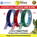 Lakban Sayur FRESH 18mm x 50m Vegetable OPP Tape Isolasi Buah Hidroponik TERMURAH /SATUAN