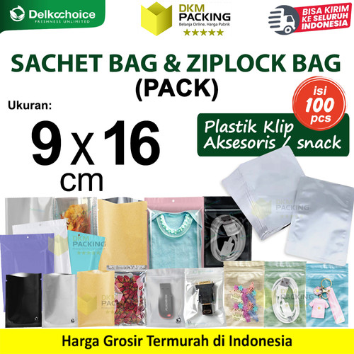 (PACK) SACHET BAG / ZIPLOCK BAG 9x16cm Kemasan Plastik Klip Aksesoris Makanan Bumbu Snack DELKOCHOICE