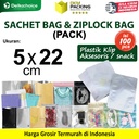 (PACK) SACHET BAG / ZIPLOCK BAG 5x22cm Kemasan Plastik Klip Aksesoris Makanan Bumbu Snack DELKOCHOICE