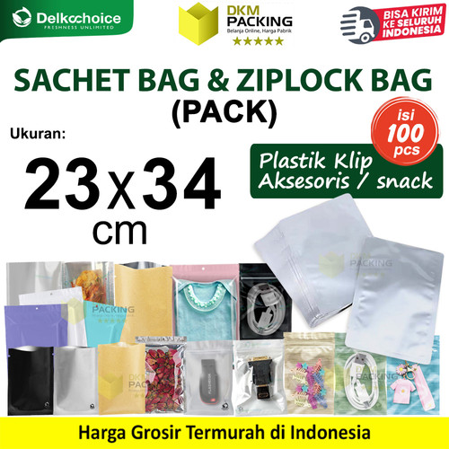 (PACK) SACHET BAG / ZIPLOCK BAG 23x34cm Kemasan Plastik Klip Aksesoris Makanan Bumbu Snack DELKOCHOICE