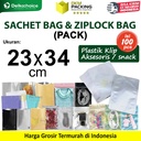 (PACK) SACHET BAG / ZIPLOCK BAG 23x34cm Kemasan Plastik Klip Aksesoris Makanan Bumbu Snack DELKOCHOICE