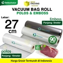 Vacuum Makanan 27cm POLOS EMBOSS ROLL Plastik Vakum Roll BINTIK SMOOTH DELKOCHOICE