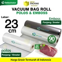 Vacuum Makanan 23cm POLOS EMBOSS ROLL Plastik Vakum Roll BINTIK SMOOTH DELKOCHOICE