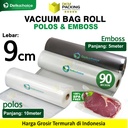 Vacuum Makanan 9cm POLOS EMBOSS ROLL Plastik Vakum Roll BINTIK SMOOTH DELKOCHOICE