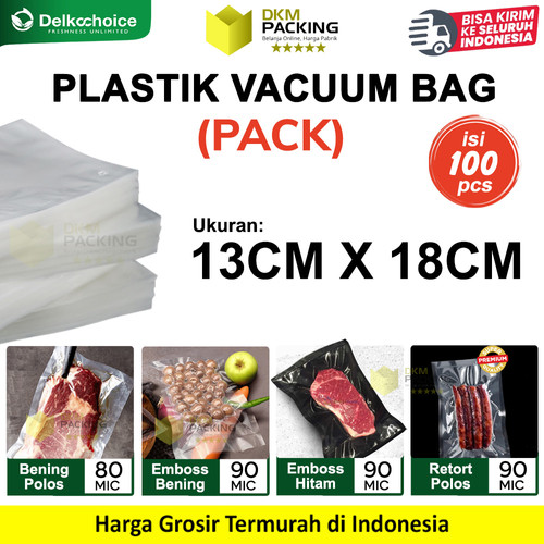 (PACK) VACUUM BAG 13x18cm Plastik Vakum POLOS EMBOSS Vacum Sealer Makanan DELKOCHOICE
