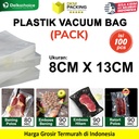(PACK) VACUUM BAG 8x13cm Plastik Vakum POLOS EMBOSS Vacum Sealer Makanan DELKOCHOICE