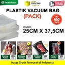 (PACK) VACUUM BAG 25x37,5cm Plastik Vakum POLOS EMBOSS Vacum Sealer Makanan DELKOCHOICE