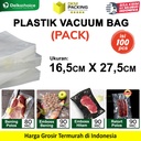 (PACK) VACUUM BAG 16,5x27,5cm Plastik Vakum POLOS EMBOSS Vacum Sealer Makanan DELKOCHOICE