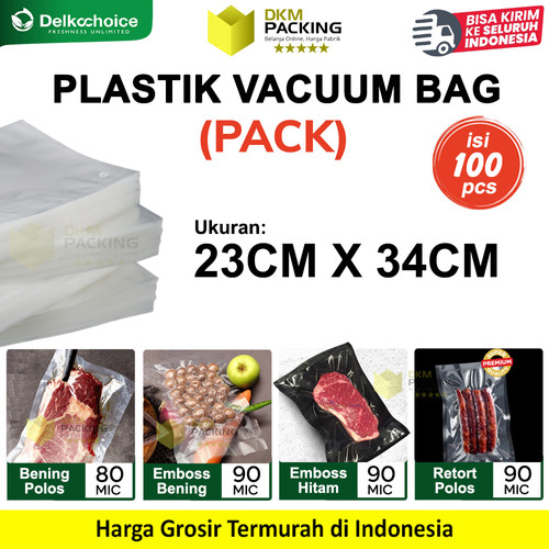 (PACK) VACUUM BAG 23x34cm Plastik Vakum POLOS EMBOSS Vacum Sealer Makanan DELKOCHOICE